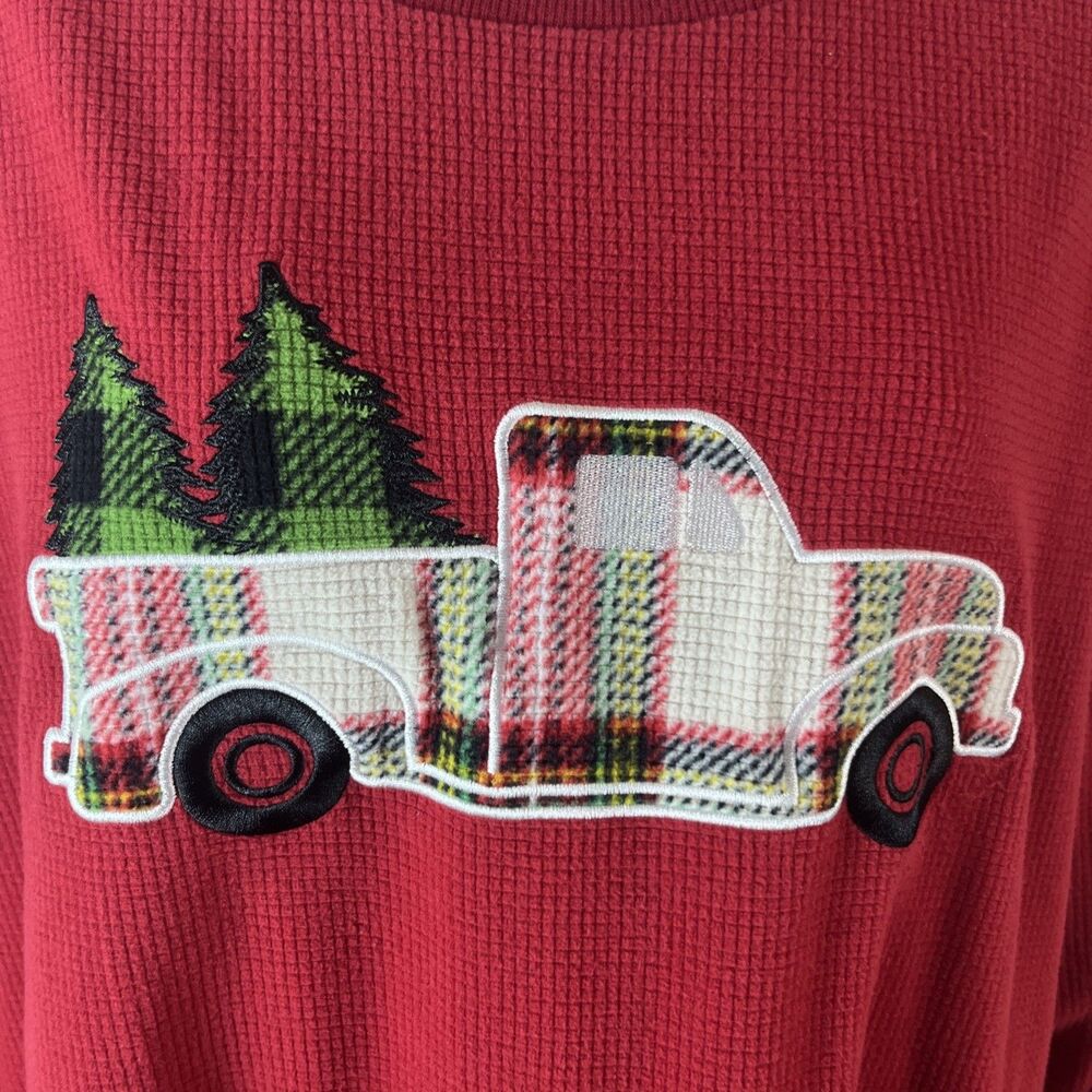 Eddie Bauer Ladies Holiday Christmas Truck Novelty Cozy Pajama Top Size L - Picture 3 of 8
